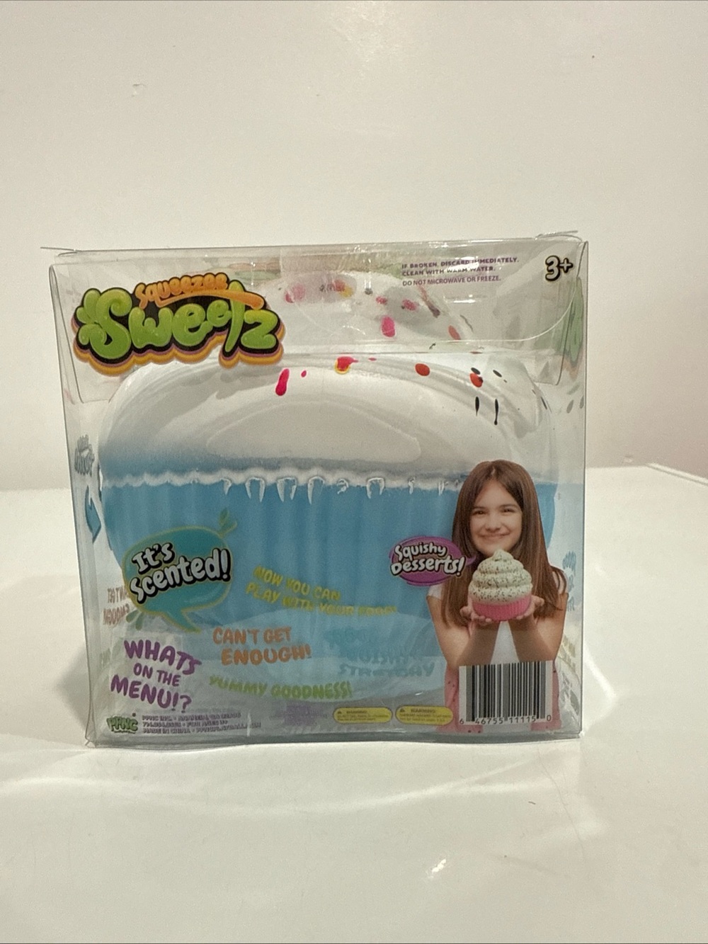 Squish Sweets Blue Cupcake Squishy Toy - White Frosting